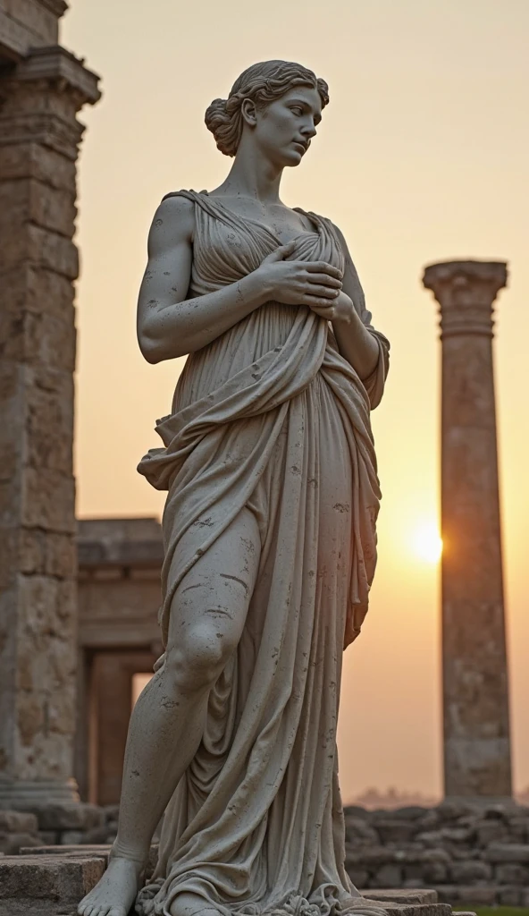 (8k, Highest quality, masterpiece),(Realistic, RAW Photos, Super Fine Clear), Realistic Light, Detailed skin, Beautiful girl sculpture, Stone statue, ((25 year old girl, Goddess of victory, Statue of Nikke from Greek mythology:1.5)), Thin legs, fine grain, Long white hair, Detailed fingers, thin, Sexual, Ecstasy Facial Expressions, (huge firm bouncing busts), , (Ancient Greek Dresses), (garden, Flower Storm), Lakeside palace, Parthenon temple, (art:1.5)