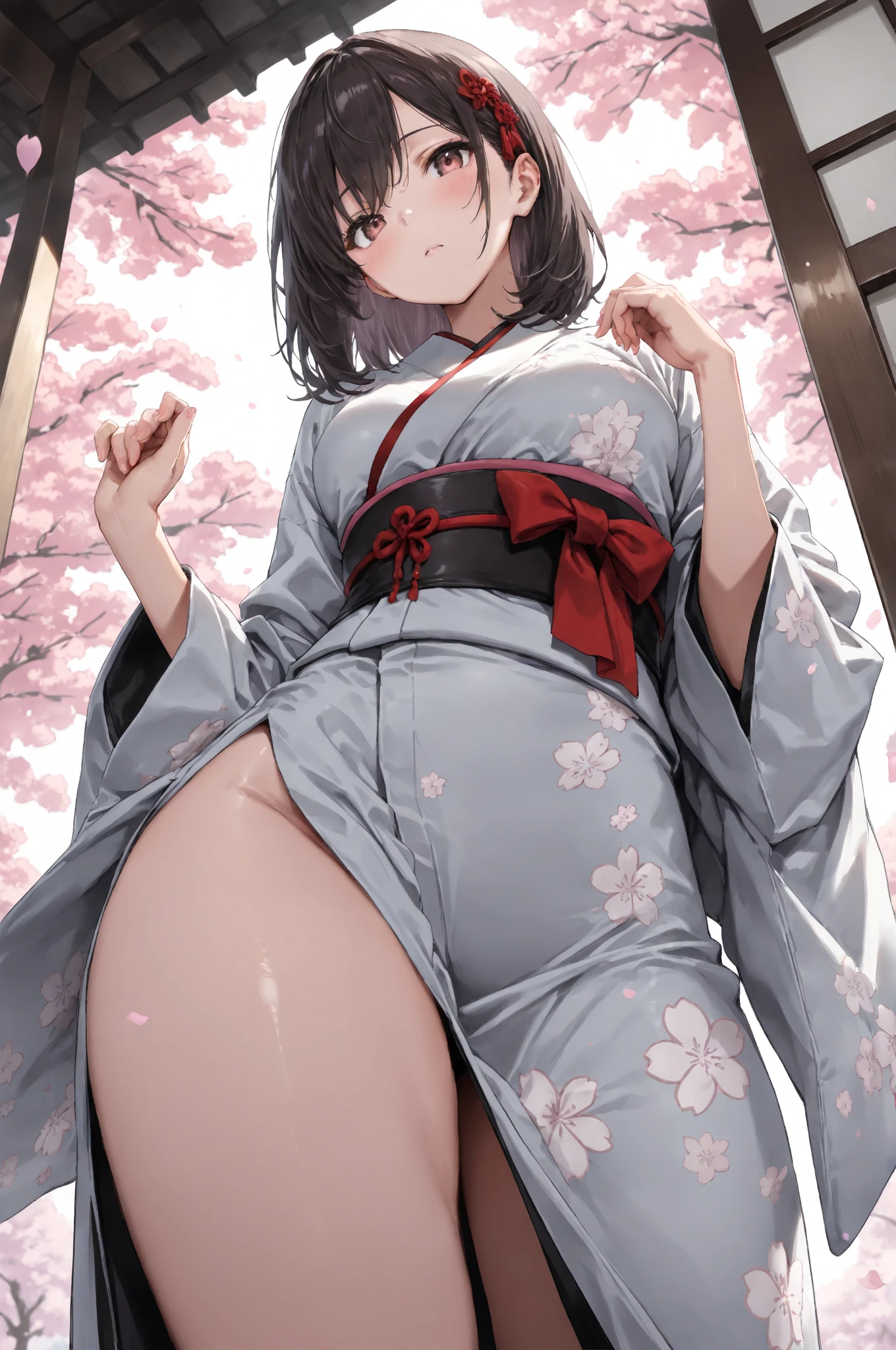 (anime girl spreading legs widely on bed,legs up,spreading thighs), hyper realistic anime, hyperrealistic,seductive anime girl, photorealistic anime girl render, a hyperrealistic , [ 4 k photorealism ]!!, photorealistic anime, smooth anime cg art, ultra realistic picture, oppai, [ 4 k photorealism ]!!!,(curvy body),pubic hair,(tanned skin),flower patterned yukata,black short hair,(sweaty:1.1),vulgarity,spreading legs widely on bed,(happy smile:1.3),(trembling),(pubic hair),pov,(pussy focus),(from below:1.1),(creampie,excessive cum in pussy:1.3)