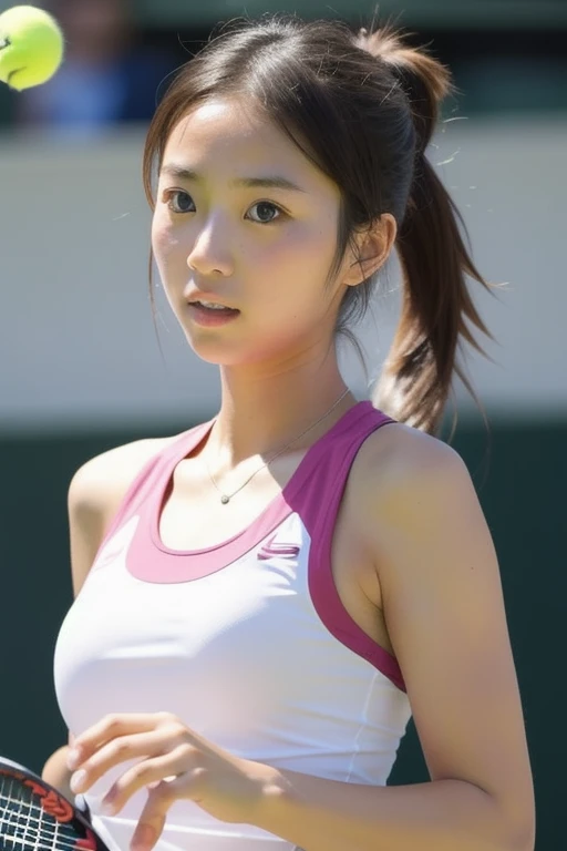 ((magazine cover)),((运动magazine cover)),((体育magazine cover)),Beautiful and healthy tennis player,woman,Tennis outfits,Tennis hats,bust,The eyes are sharply focused,Canon EOS R5 effect,Photo texture,Soft Lighting,8K,Ultra-clear,Ultra-realistic,Hyperrealism,masterpiece