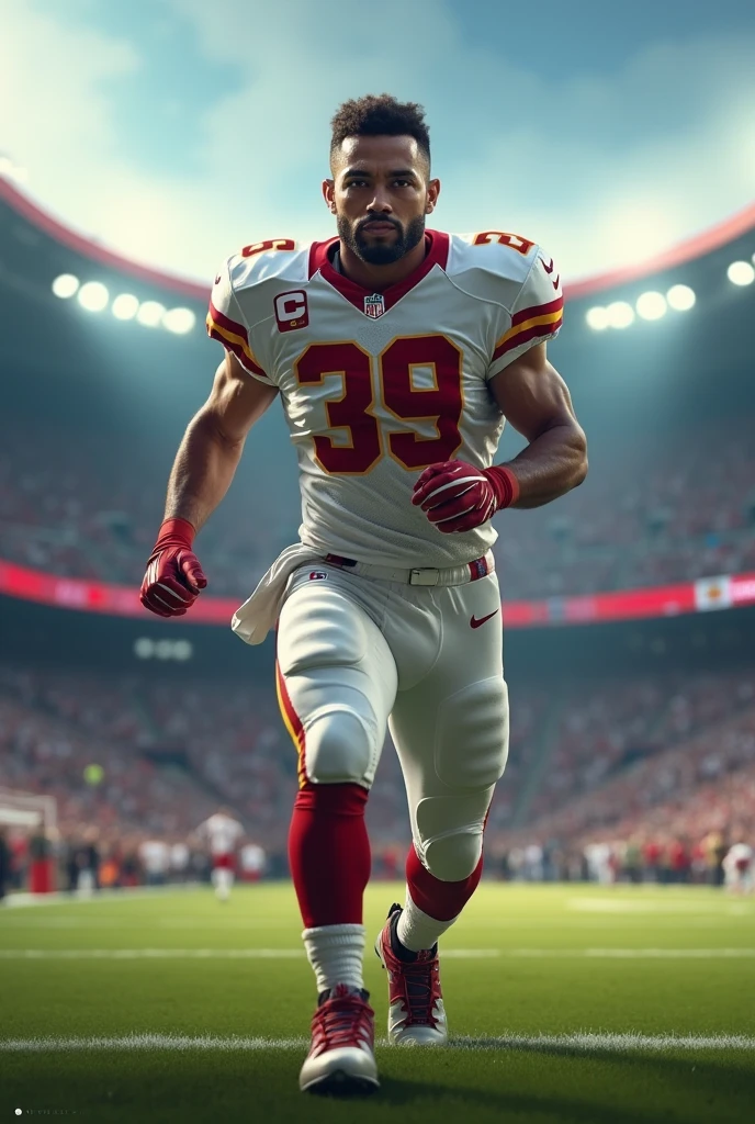 football player Two pictures together in one frame change from the pass to the big player on the other side