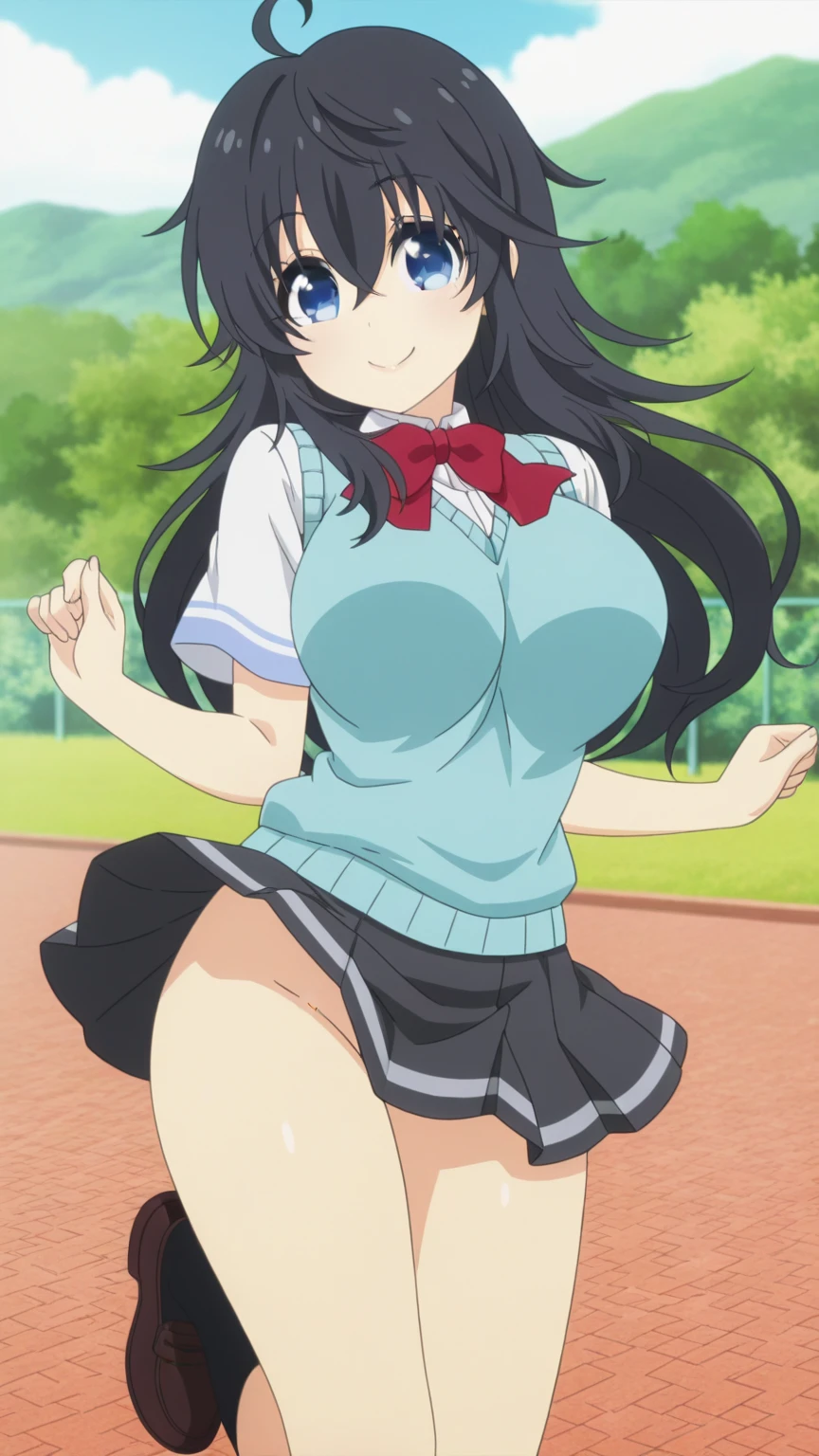 American girl of 18, video gamer, wearing translucent short T-shirt, black hair, ((blush: 0.8)), natural skin texture, 4K textures, highly detailed, insane details, faint colors , ((long wavy hair)), ((smile on face: 0.4)), (no panties: 0.2), ((looking directly at the camera)), ((tilted head: 0.8 )), ((large breasts:1)). ((full body:1)),cheerfall background