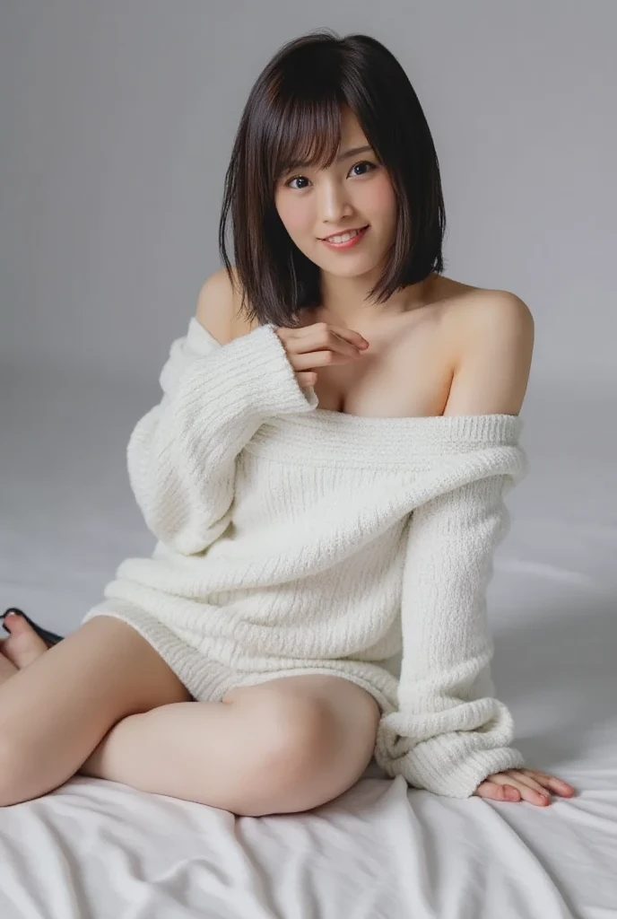 Gorgeous mink fur coat and boots、The inner turtleneck、A luxurious bag、Silver necklace and small silver earringillionaire Style:1.4))、Full body photo、smile、 Caustics、Highly detailed photos、Very beautiful woman 、Ample breasts、No makeup、(8k、RAW Photos、highest quality、masterpiece:1.2)、(Realistic、Realistic)、1 girl、((Medium Short Hair、Midwinter、Cold region Snow is falling、The wind is blowing、Fluttering Hair、Background Bokashi、Colorful illumination、Looking into the camera:1.4))、