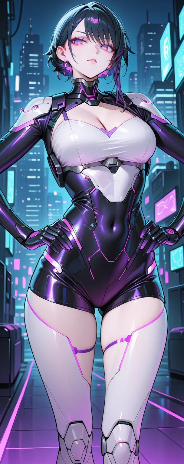 (masterpiece, highest quality:1.2), 1 girl, alone,Are standing_Split,
(8K, Raw photo, highest quality, masterpiece:1.2), ,(K-POPアイドル), (charming monkey:1),cute,professional lighting, photon mapping, radio city, Physically based rendering, cosplay, Lucy \(cyber punk\),bob cut,mechanical parts,gray eyes, Black tight suit,cyber punk city, black pants,night,neon light,sexy,cigarette, looking at the viewer,, 8K high resolution, 8K, CG wallpaper, realistic, clear background, medium breasts, full body