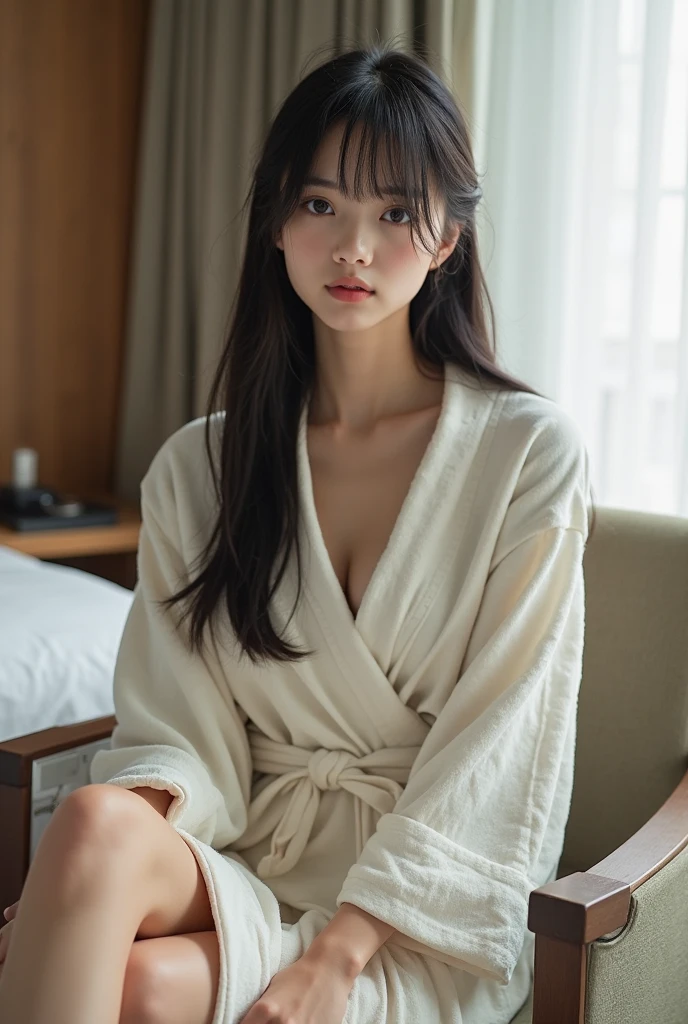 (8k, Top quality, Masterpiece:1.2), (Realistic, photo-realistic:1.37), Super detailed, perfect anatomy, cute, small eyes, 18 years old, a Japanese, girl, Judo wear, huge breast, visor,