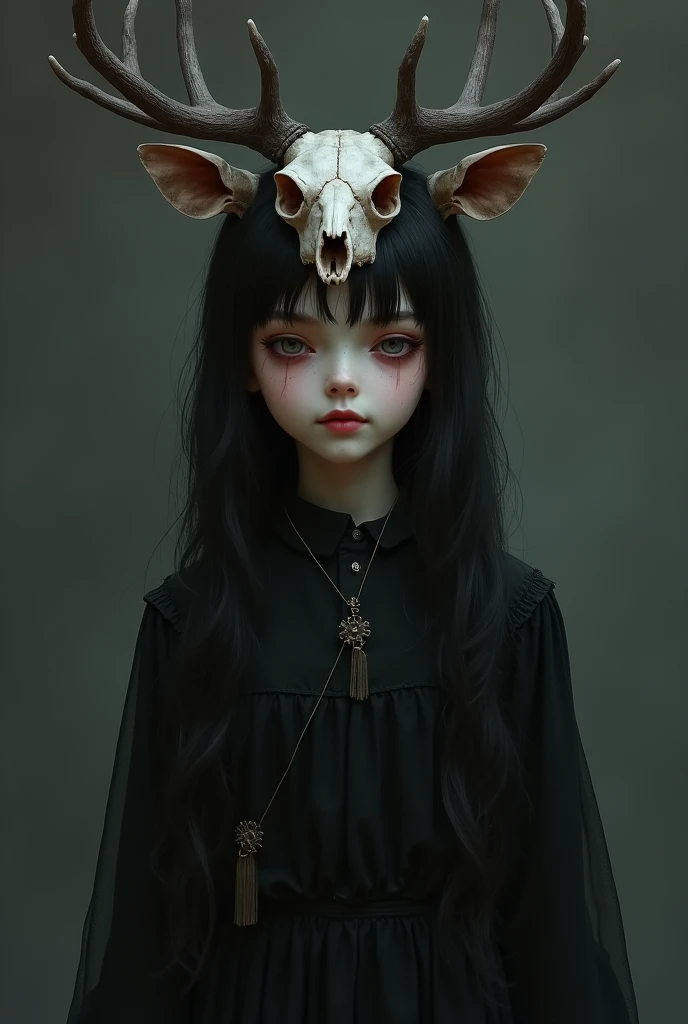 Painting of a sad black sheep with a black hat and a black nose, Styled by Mark Ryden, Styled by Mark Ryden, Mark Ryden in the style of, Mark Ryden very detailed, inspirado for Mark Ryden, for Mark Ryden, Gary Baseman, benjamin lacombe, Anton Semenov, "Portrait of a sheep, Arte lowbrow, with cat, with deer head torn,