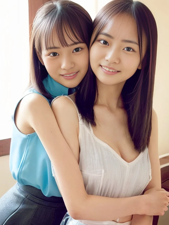 (((One girl,alone))),(Highly realistic photos, High resolution, Detailed face, Beautiful Eyes) Japanese women, 21 years old, Cute face, alone:1, Nice body, Plump figure, Medium chest, ,Hairstyle, Very closely tied, Take a photo book,Blade Runner,shirt、Healthy Body,smile,Thighs