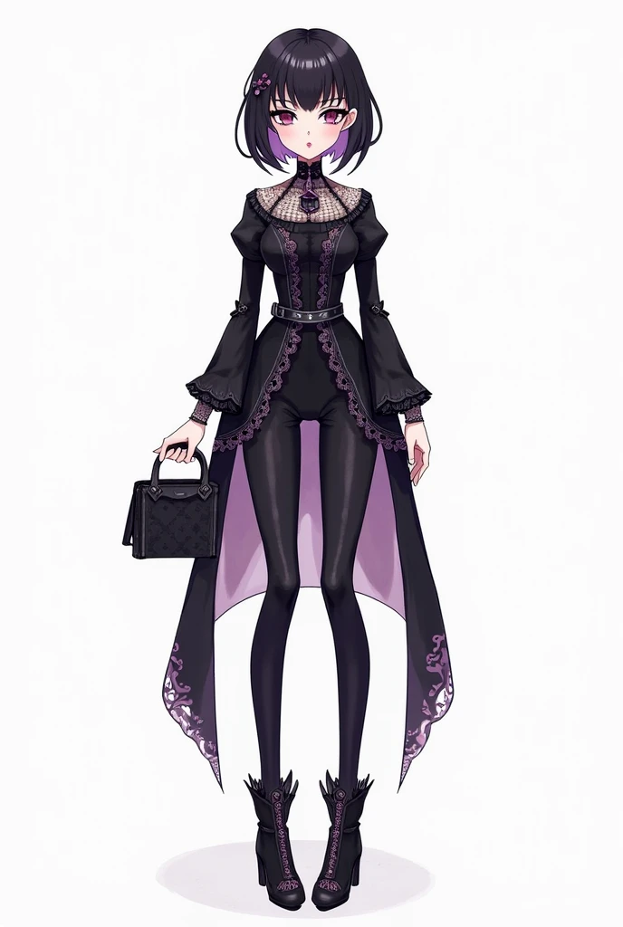 score_9, score_8_up, score_7_up, score_6_up, score_5_up, score_4_up, source_anime, ((gorgeous female Raven Gothic top model)), medium shot, safe for work, hentai, full body, sexy legs
