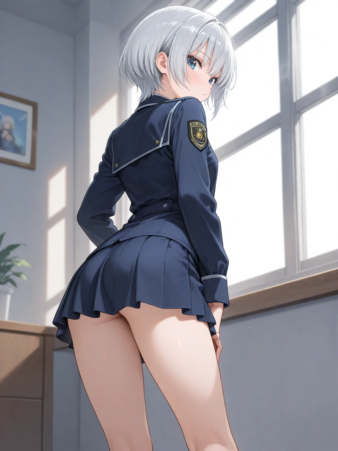 ((masterpiece: 1.3)), ((Absolute Resolution: 1.2)), ((highest quality: 1.4))), Very detailed, Very elaborate face, Complex and detailed eyes, One Girl, Smooth nose bridge, Mouth details, Polite and cute smile, Realistic bumps on the human body, silky smooth hair, (Excited and humiliated faces, (( Realistic Skin)), ((Stylish and cute uniform designs: 1.6, Black Stockings:1.4)), ribbon, Have, Frills, race, Girl with one-length bob cut and braids, Cute and age-appropriate decorations, (spread your legs from side to side,、Sitting pose with hips raised: 1.3), Innocent hand movements, (White skin:1.3), Soft, swaying breasts filled with plenty of fat, Cinema Lighting, Perfect Shading, (((Cute nursery school))), Realistic lighting with shadows, Show the whole body