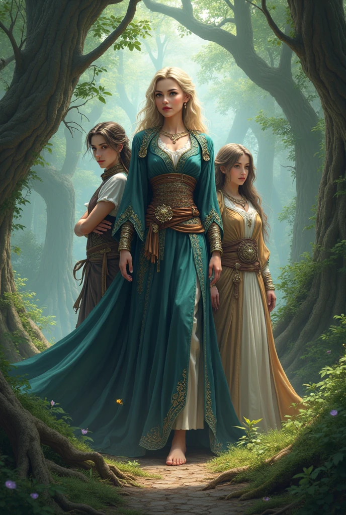 Fantasy book cover name slave druid queens on the cover I want the woman to appear in the three phases slave druid queen