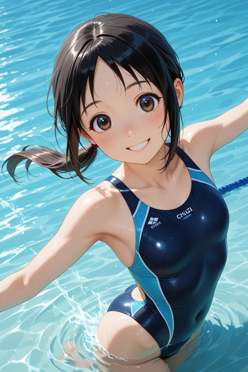 1girl, woman, 25 years old woman, beautiful, medium breasts, flirtatious look, ((very detailed)), (perfectly detailed face), looking at viewer:1.8, (1girl eyes looking at viewer:1.55), Upper body, Simple Background, Emphasis on the chest, Hands behind the body, hands behind head, whole body, Raise your arms and show your armpits, show your armpits, hands behind head, waki, smile, photorealistic image, high res, girl in summer clothes, ((tanktop jersey:1.78)), camisole, Plain costumes, White outfit, photorealistic, (bokeh), best quality, 8k, UHD, anatomically correct, textured skin