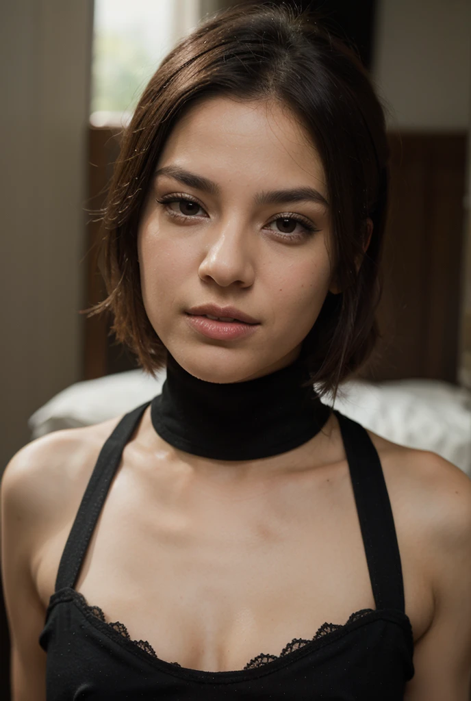 ((9x-UltraSharp)), ((SMALL HEAD)), ((NECK LACE)), Spread, ((SLEEPING LIE DOWN FEMBOY)), (((SAD FACE EXPRESSION:1.1)), ((NECK LACE)), ((GOTHIC EYELASHES & LIPS)), ((LIPS)), ((MEN'S STYLE SHORTHAIRCUT)), adorable, 1 girl, (face to face), 10 years old, baby face, happy, half body portrait, (face details: 1), (eye details: 1), ((tiny breasts)). ((Strapless)), ((net stockings)), Strapless, ((red lips)), (((LIGHT WHITE NAKED)))