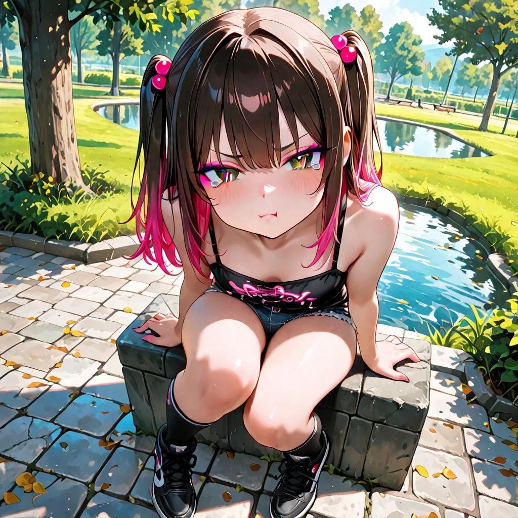 ((Highest quality)), ((Perfect hands)),((Perfect Legs)),(Very detailed),girl,Navy school swimsuit,(Please put your feet up),Y Balance Pose,Poolside,Japan School Pool,Open your legs to the cameraman,latex,Water Drop,Knee-high socks,Knee-high socks,Pink Hair,Side Tail