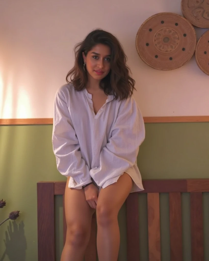 photo image, show entire body, 20 year old Latina female, brown skinned, wearing turtleneck sweater dress, pantyhose, pink toenails, laying in bed, her shirt is soaking wet, her skirt is soaking wet, her hair is soaking wet, her legs are soaking wet, everything is wet