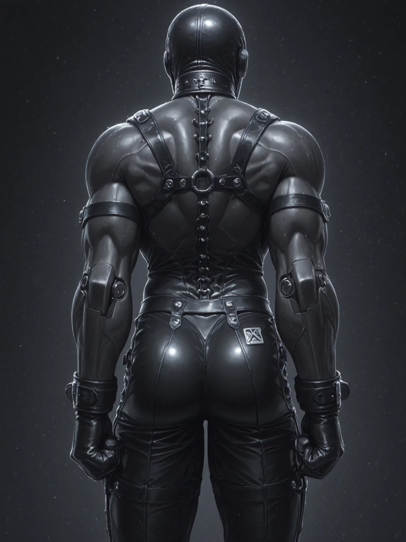 Ele precisa estar em uma cadeira de rodas. Conceito para criar personagem 3d, em pose A frente, lado, back, Man, sem barba, use joe reference from the movie AI artificial intelligence, Quero que ele esteja numa cadeira de rodas, estilo realista, half of the robotic skull, com fios conectando a estrutura do rosto.