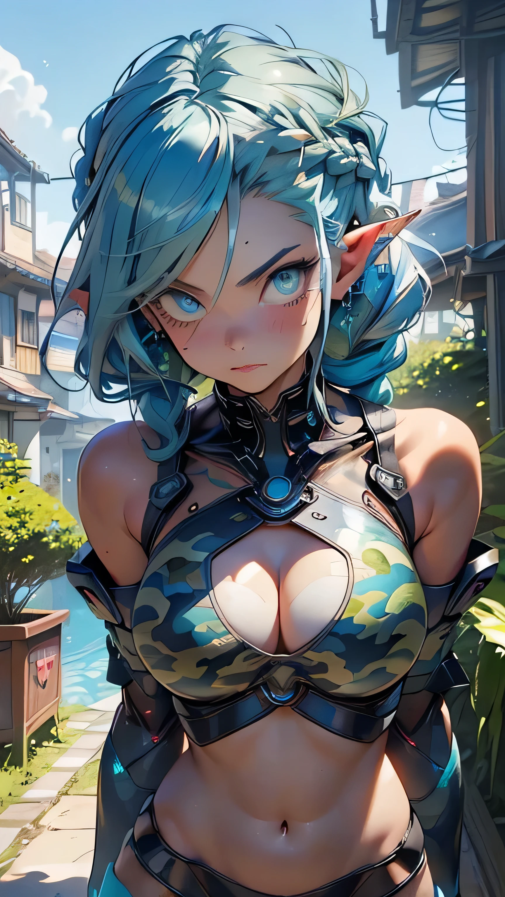 1female，(((solo))), 21 years old，，mature，plumw，extremely large bosom ，Pornographic exposure， 奏，（Background with：the rainforest，lotus flower，ponds，stunning view，with blue sky and white clouds） Keep hair long，laying underwater，seen from the front，(((cyan hair))), hair straight， mostly cloudy sky，（（（tmasterpiece），（Very detailed CG unity 8K wallpaper），best qualtiy，cinmatic lighting，detailed back ground，beatiful detailed eyes，，Redlip（Very fine and beautiful），（Beautiful and detailed eye description），ultra - detailed，tmasterpiece，）），facing at camera，A high resolution，ultra - detailed），revealing breastare genitalia，  Bulge，legs are open，Raised sexy，Camel toelushed complexion，Open-mouthed，frontage，Mongol cavalry，（Wearing：cyan capelet，Armour，Bare lower body，Bare breastare ，pink and black color scheme，Hanfu，Iron Man Mech）,
