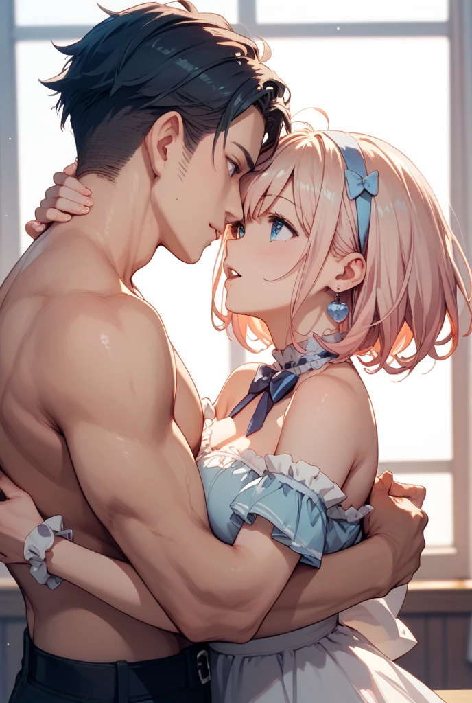 ((highest quality、High resolution、Highly detailed CG Unity 8K wallpaper))、detailed face、perfect body、unparalleled beauty、beautiful breasts、spread your legs wide、shy smile、I&#39;m seducing you、I'm inviting you to have sex、Love juice dripping from the vagina、((She lifts up her skirt and shows no panties on the live stage))、(((((She straddles a man and has sex on live stage)))))