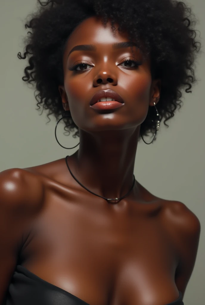 Une jeune femme noir nue toute nue vue de face
