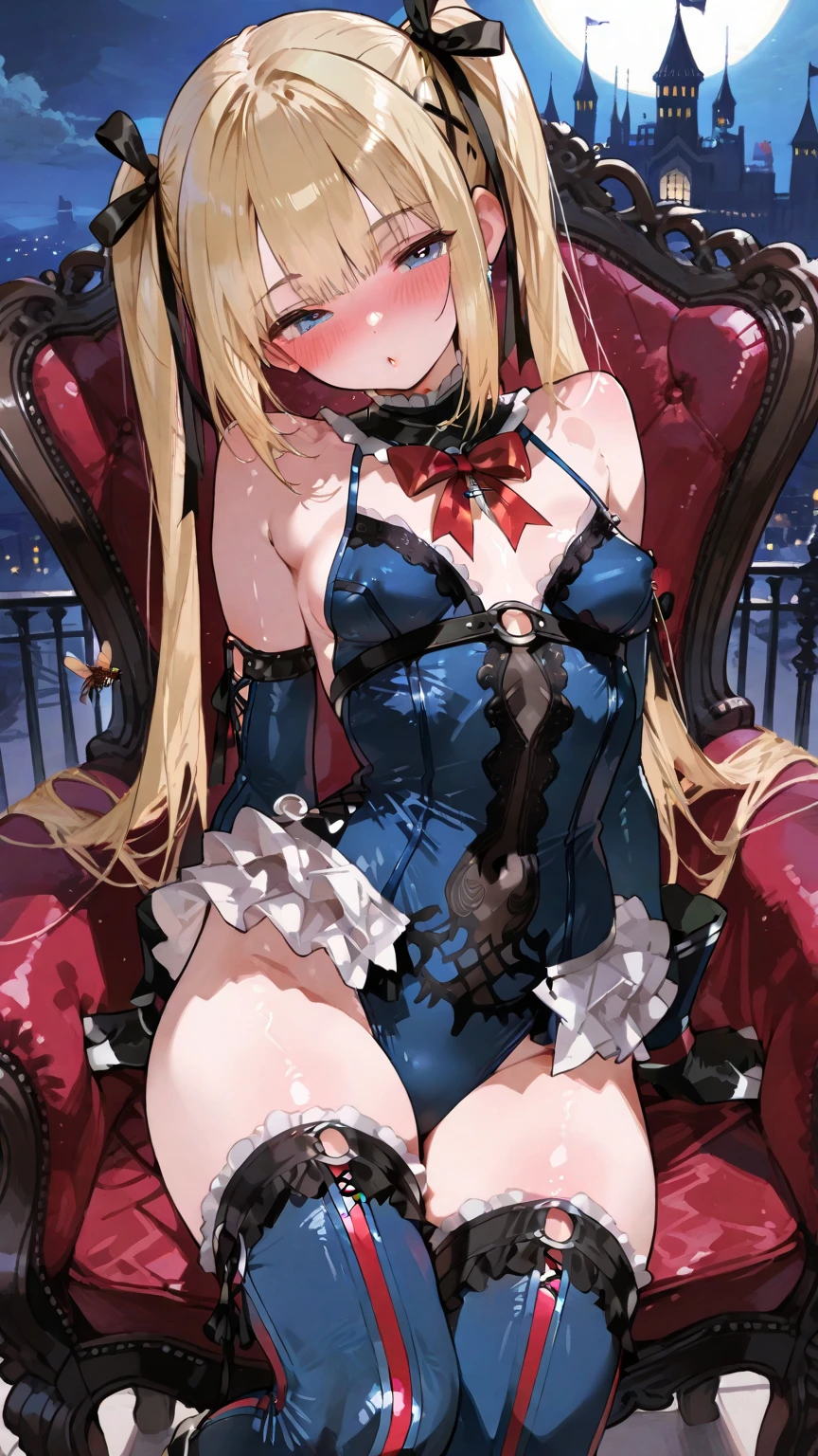 Shiny blond hair, very long hair, sophisticated haircut, ((((hair fully braided)))), ((small twisted braids)), thin and oval face, submissive, (((gagged))), ((((black tight corset)))), ((((tight skirt)))), cute and blushing 18 years old anime girl, look away because she is embarrassed and blushes, bright blue eyes, detailed face, detailed members, detailed arms, detailed hands, ((((sparkling diamond jewelry)))), tiara, ((makeup)), high heels, puffy sleeves, long gloves, long eyelashes, Girl lying, tied by ropes, shackled, can no longer move, tied tightly, very hard tied up with lots of ropes, hampered by so many ropes that she can no longer move, bound hands and feet, ropes tie his whole body, tied extremely tightly and forcefully to her bed by a lot of ropes, its limbs are strongly tied together by ropes, his torso is tied up with thick cords, her chest is so tied up with ropes that it sticks out, her legs are tied tightly with thick ropes, his hands are tied behind his back with ropes, she can no longer move her feet, her hands which are tied by thick ropes, she desperately tries to free herself, likes to be tied tight with big ropes, likes to be immobilized by big ropes, lying down, his hands and feet are strongly tied to the railing of his bed, his legs are pressed together and tied with ropes, its limbs are held vigorously by imposing ropes, her hands are tied securely behind her back by ropes, her chest is compressed by strong ropes, she is pressed against her bed and restrained by large ropes (shibari, arms behind the back:1.4), (hands on the back), (masterpiece, best quality) 1.5, 1girl, solo, (sexy, beautiful woman, perfect face, perfect eyes, perfect hands), samus aran, (shibari, arms behind the back:1.4), (hands on the back), Spread the legs, s&#39; ((lie in bed by big ropes)), ((close up of the girl)), ((((lie in bed))))