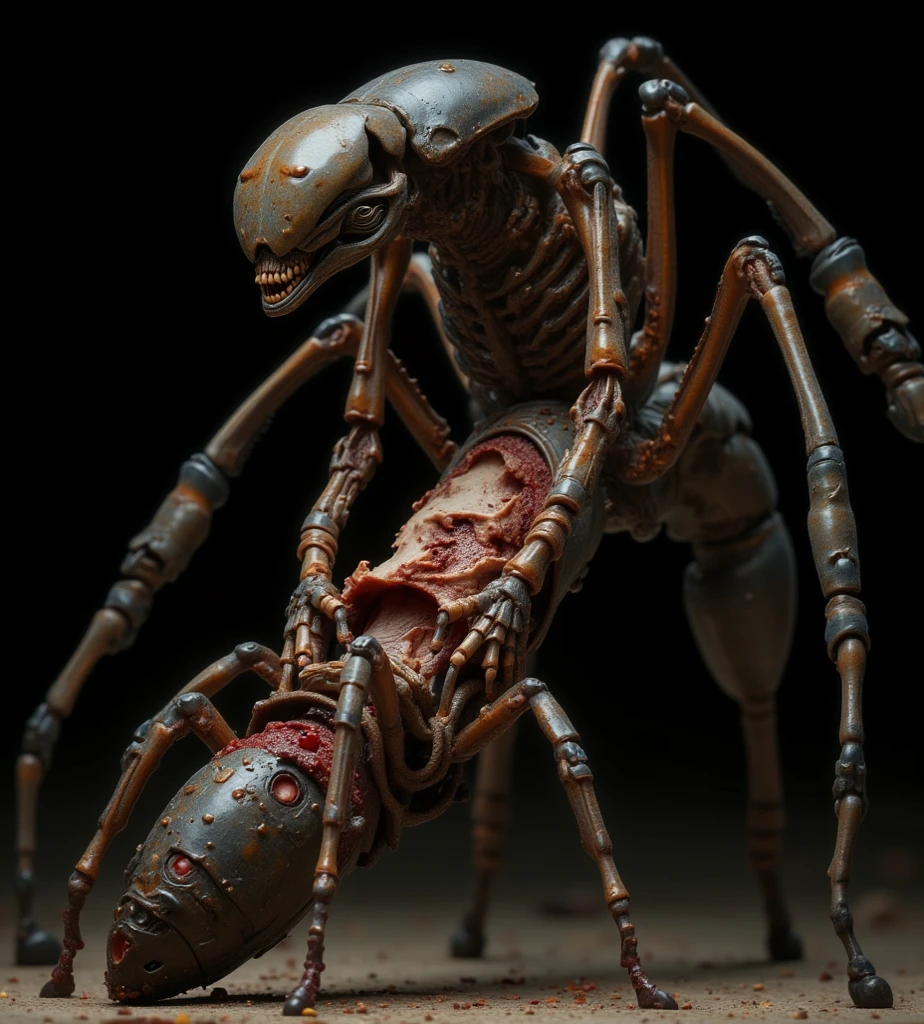 best quality, high_resolution, distinct_image,alien , giger, viscera, post-apocalypse, peeled flesh, guro,broken creature, deadman