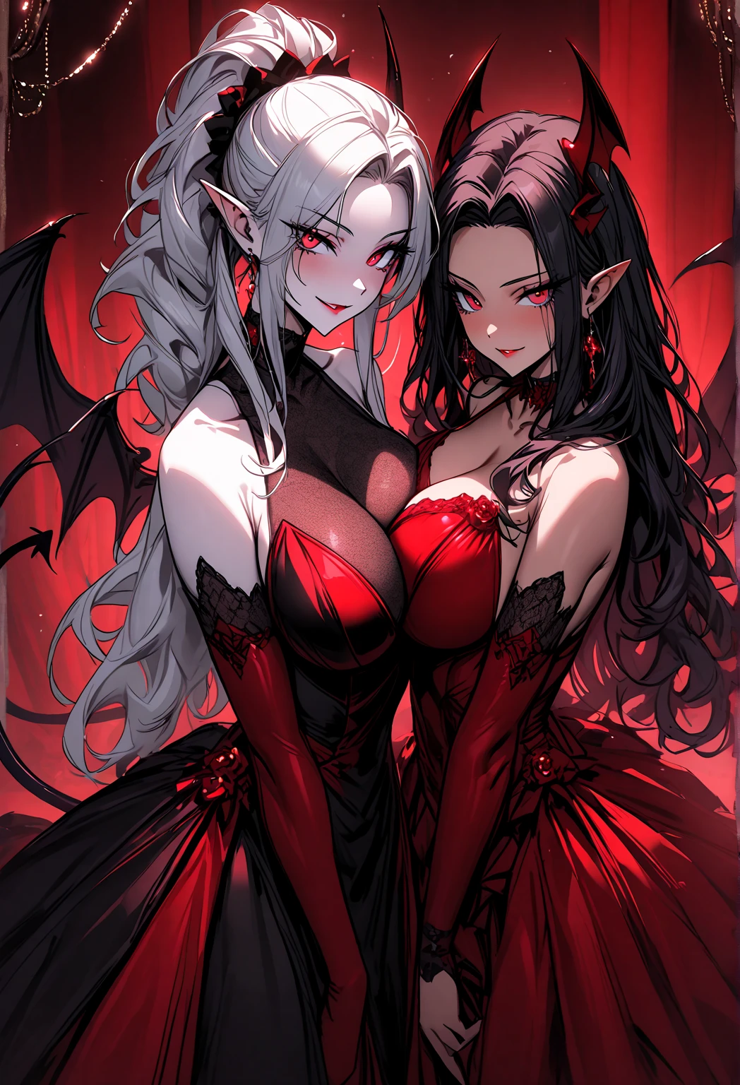 His chest was covered in blood、Anime girl with blood dripping from her chest, Gothic girl anime girl, gapmoe Yandere grimdark, Devil anime girl, Shatia Bradfren, Bad guy anime 8k, Yandere intricate, portrait gapmoe Yandere grimdark, Vampire Girl, bloody + Concept Art, Yandere, Anime style 4k, Detailed digital anime art,Devil Wings,Bat Wings