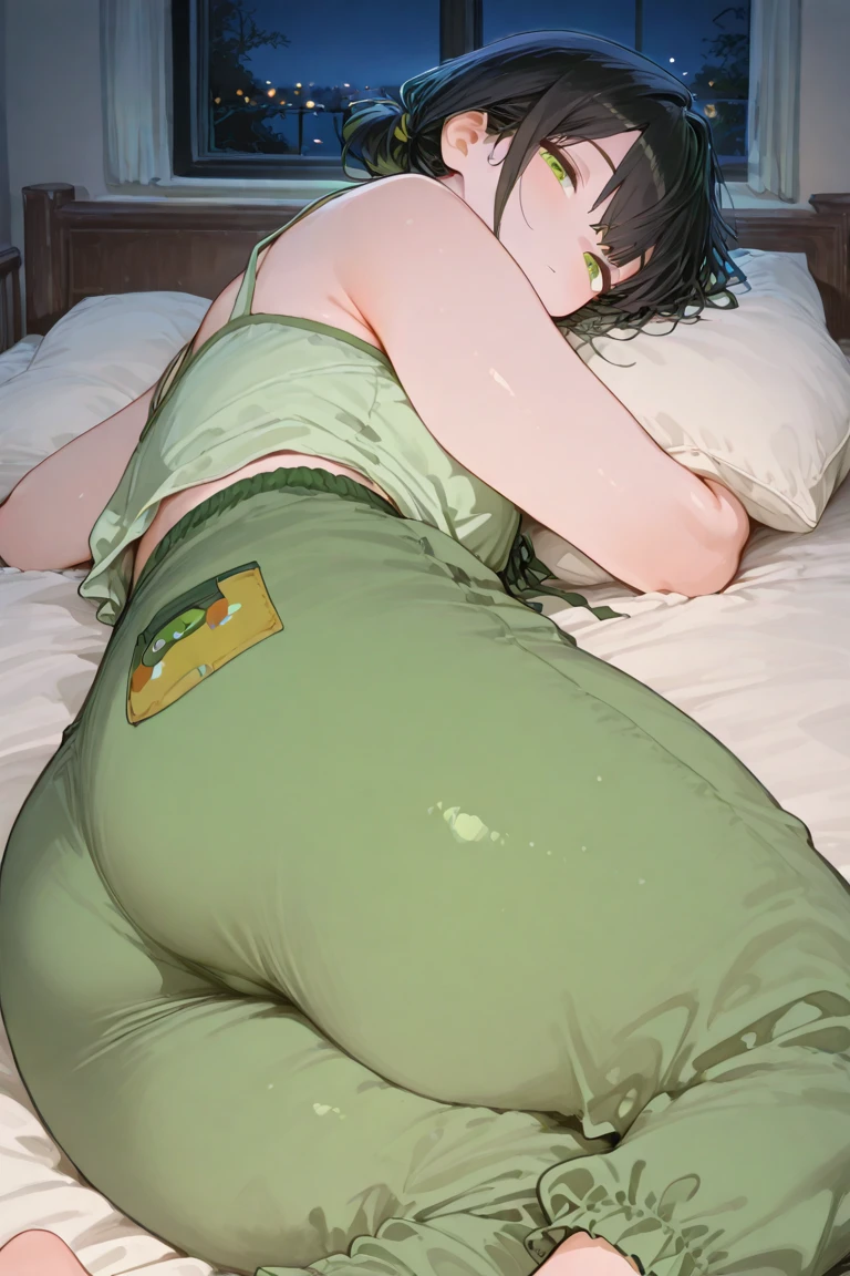 full body,skin texture
woman lying on wet bed,ass up,
(((facing away, back to viewer,lying on stomach,clutching pillow)))
wide hips, thick thighs, chubby, milf, big ass
happy, smiling eyes, award winning smile
stockings((torn clothes))
eyes closed,asleep cute nose, short wavy hair, most viewed,famous,
(((big pillows, big stuffed animals, plush toys,fern,plants,leaves,houseplants)))
(((tight asshole,closed asshole))),spread legs, juicy vulva, wet pussy, god pussy, innie
ropes of cum,cum pool((, creampie, wet, cum, leaking,wet spots))
<lora:GodPussy2 Innie:0.6> realcumAI <lora:Milf weight edit:0.5>