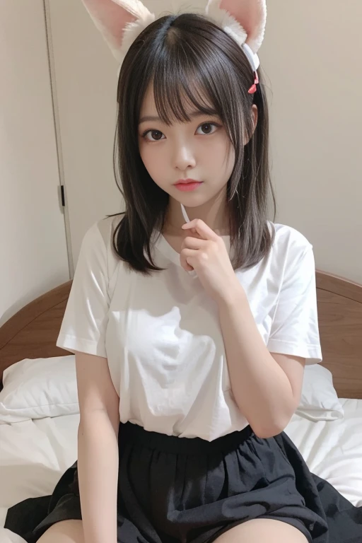 Female college student,no-makeup,After taking a bath,In the bed.My hair is wet