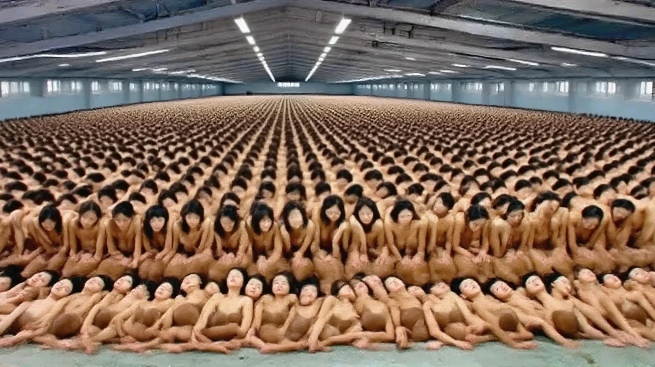a group of chinese girls,big ,naked,in street,spread legs,hairy vagina