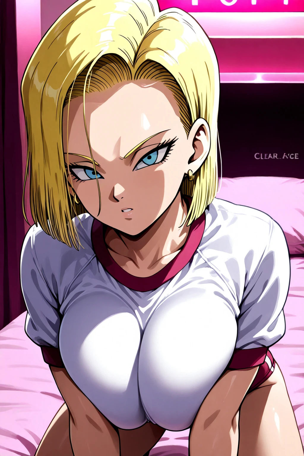 a girl, Saiyan white hair combed back, white hair combed back , green eyes,slim, thin waist, wide hips, brown skin color, medium breasts, sex with goku (dragon ball z), goku huge dick, sex with vegeta (dragon ball z)