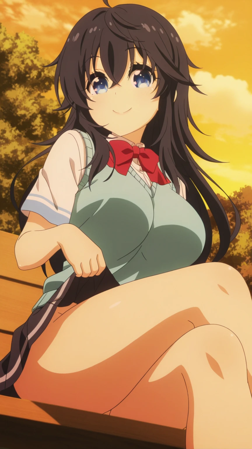 1 girl, alone, brown eyes, black hair, long hair,half up、 (white dress:1.4),Sunflower field, Sunflower fieldの前に立つ、blue sky、very big breasts、expose one's chest、Bare your breasts、nipples are transparent、blush、embarrassing、scared face、in trouble、smile、A lot of milk comes out of the nipples、Breast milk squirts out of the nipples、very short skirt、micro mini skirt、The shape of a woman's private parts is clearly visible、vibrator in thighhighs、No panties、Straw hat、White Pantyhose