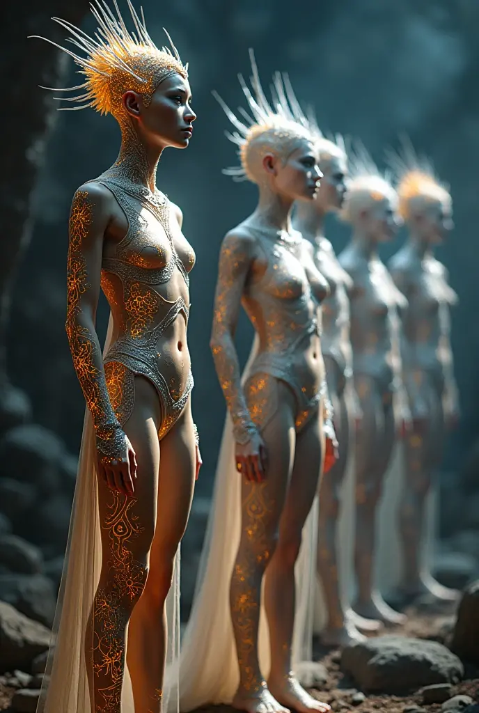 (masterpiece, best quality, 8k, looking at viewer:1.35), (akhenaten, slender androgynous alien male, beautiful eyes, long face, narrow head, bald, pointy ears, flat chest, male crotch:1.5)