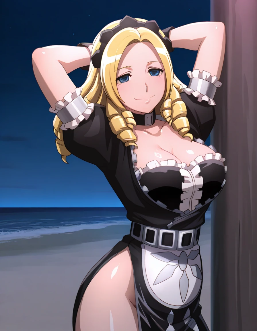 mgs3eva, platinum blonde, blue eyes, long hair,, blush, lipstick, Hot girl, baddie, staring, glaring, bad attitude, mean girl, crazy, smoking, sensual, attractive, jewelry, earrings, masterpiece, best quality, highly detailed, fantasy , a anime girls in armored dress holding a sword
posing for a picture, evil smile, smile, open mouth, breastplate with open cleavage, cleavage, warrior
outfit, ecchi anime style, anime girls, ecchi style, (nsfw) not safe for work, ecchi, digital anime art!!, in
anime style, official artwork, visual novel cg, beautiful anime girl, anime style 4 k , loincloth, exposed
belly, exposed navel, exposed midriff, exposed lower belly, pencil skirt armored, castle,inside castle