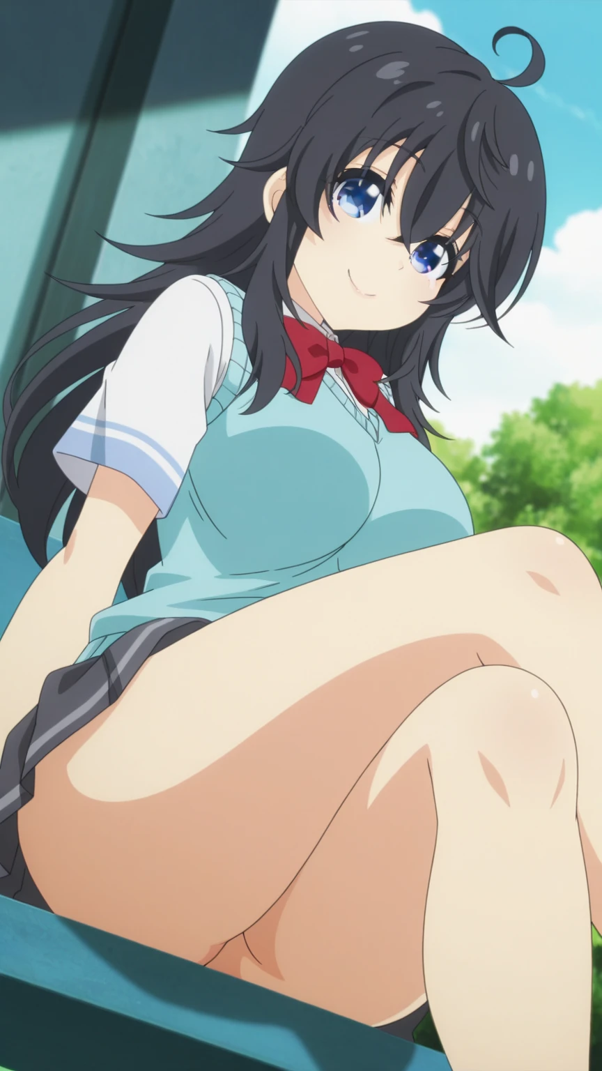 Akebi komichi, 1 girl, Best quality, ultra high resolution, long hair, black hair, blue eyes, looking at the audience, small breasts, Permanently installed, leave, slim Body,  Body, , Smile, open mouth, OK, blue OK, (((bikini))), (((vividblue bikini))), bedroom, vivid pink sheet, pink flower pattern sheet,, akebi komichi, (blue eyes:1.5), hair between eyes, long hair, one side up, black hair,
BREAK black footwear, black skirt, purple sailoruniform collar, pleated skirt, sailor collar, , shoes, short sleeves, roubaigakuen highschool , skirt,,
BREAK looking at viewer,
BREAK indoors, classroom,
BREAK (masterpiece:1.2), best quality, high resolution, unity 8k wallpaper, (illustration:0.8), (beautiful detailed eyes:1.6), extremely detailed face, perfect lighting, extremely detailed CG, (perfect hands, perfect anatomy),(blue panties:1.5), (short, tiny, little:1.2), (spread legs, open legs, knee up:1.3), groin, perineum, leaning back, body tilt, shy, blush, embarrassed, arms behind back, cowboy shot, dutch angle,