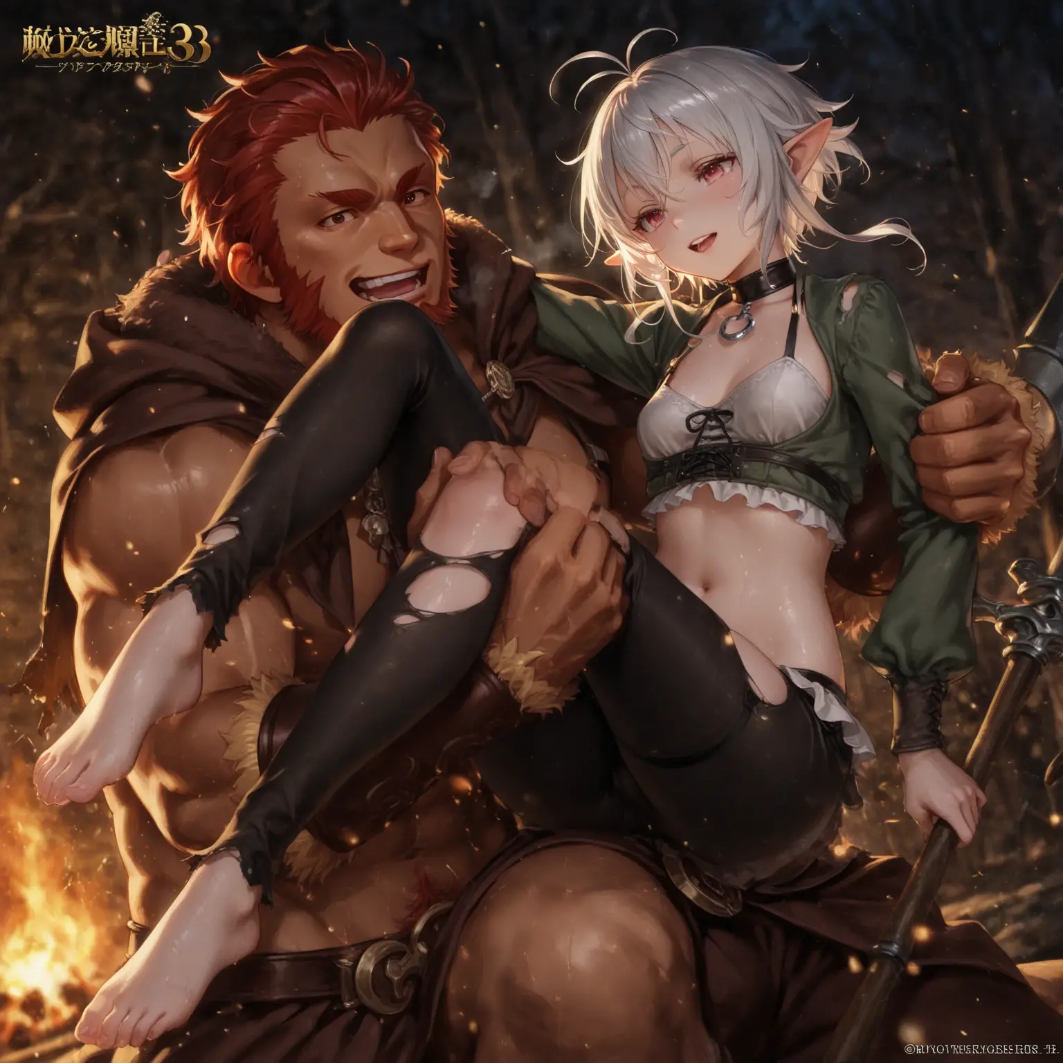 1girl,18yo,good anatomy, masterpiece, best quality,realistic, hyperrealistic, 16k hdr,(damaged body,sweat,beautiful face,mature female,muscular paladin,torn costume,arm guard,leg guard,shoulder armor,metal collar,leashed:1.2),(red blush,angry,crying,all fours,top down bottom up:1.2),fantasy world,outdoor,village,blue sky,(surrounded many Heinous estrus goblins:1.3),(werewolf,spanking,grab ass,doggystyle sex:1.3),dynamic angle,