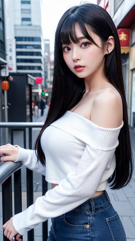 Shining, clear, white skin、Her windblown black hair hides her beautiful face.、huge、Sexy beautiful face of 28 years old、Beautiful straight hair that stands out、growing up, glowing light brown eyes、Sexy long silky bangs covering the eyes, Sexy young woman with super long hair hiding her sexy face、Shiny black hair、(((Sexy Woman)))、The cleavage is visible,Red sexy dress