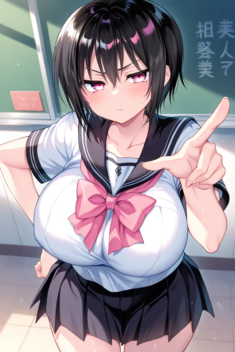 Body covered in 、Naked、、Covered in semen,girl,Black Hair、Shaggy Hair、Naked、Ahegao、Creampie、Climax、Heart shaped pupil、uniform