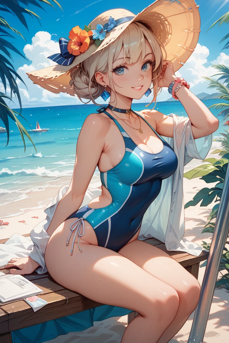 (masterpiece:1.3), (artwork:1.4), (flawless illustration, (8k extremely,detailed CG unit wallpaper), (HDR), (16k landscape), (best artist:1.2), (best desinger), (best face)(better detail), (better colors), (amazing and slim impeccable body), (immaculately drawn and detailed and well painted eyes), (1girl), wearing a bathing suit, in the middle of the ocean, in crystalline waters, her beautiful eyes focused on the viewer seen in a panoramic view from above, completely detailed, with simple colors in palettes of neutral and beautiful colors, highlighting your ((beautiful body and face)).