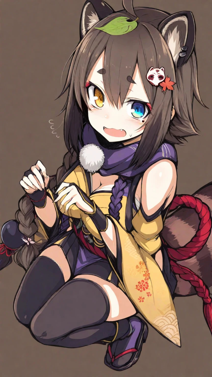 Nana kimono night in the childhood , racoon tails one