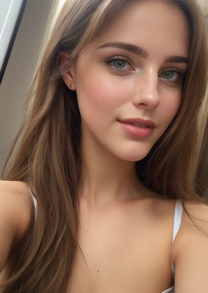 a selfie of a pretty young woman, taken with iphone camera