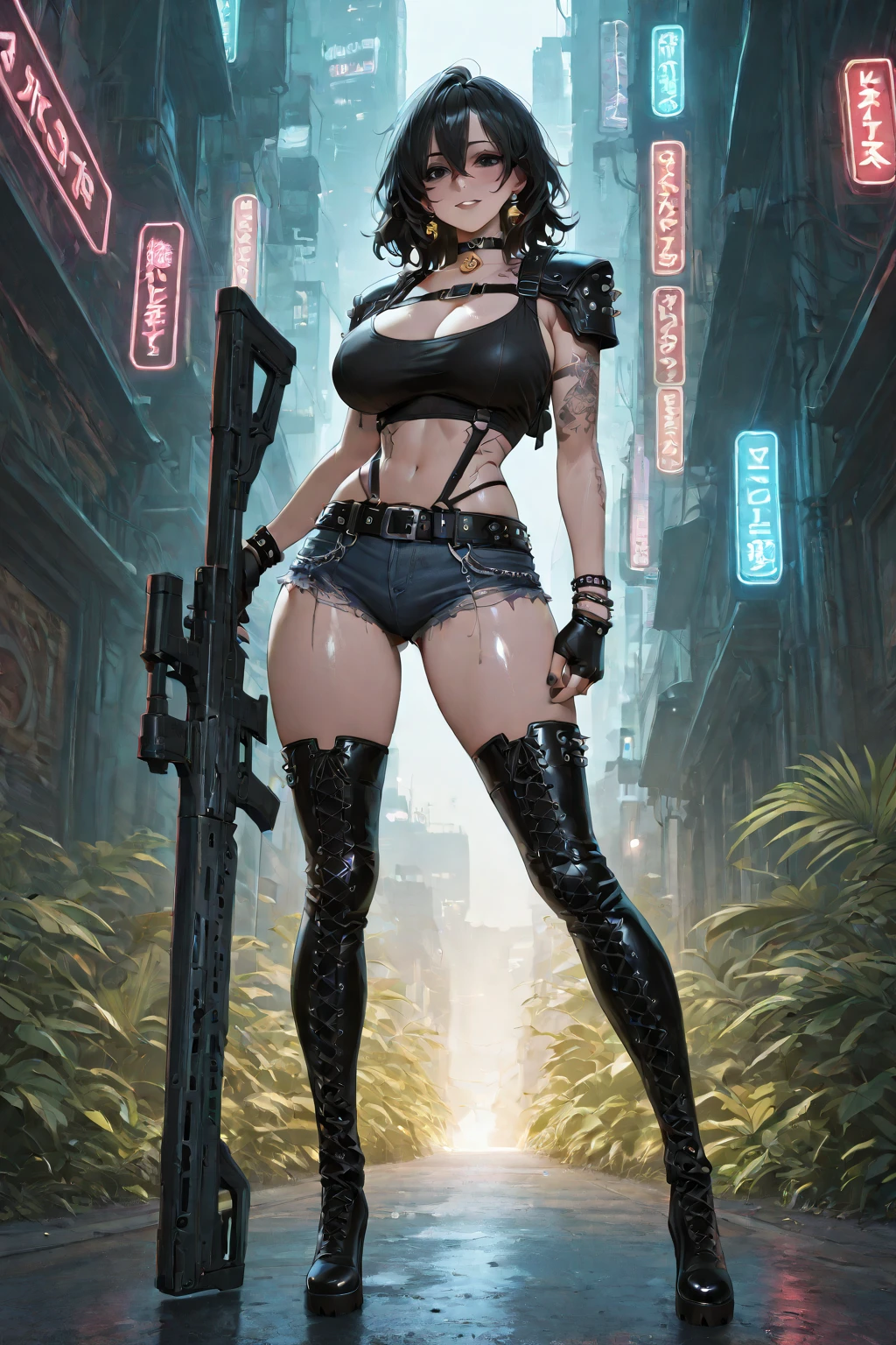 masterpiece, high quality, white background,  1girl, vaultsuit, pipboy3000 on left arm, fallout, black long hair ??? slave ??? slave collar , pregnant, (best quality,4k,8k,highres,masterpiece:1.2),ultra-detailed,(realistic,photorealistic,photo-realistic:1.37),portrait,vivid colors,studio lighting,????,vibrant,voluptuous,nuclear wasteland,hazardous environment,bold makeup,sultry expression,curvaceous figure,provocative pose,cyberpunk aesthetic,distressed clothing,futuristic elements,gleaming power armor,dangerous allure,radiation glow,sensual lips,fierce eyes,alluring gaze,scantily clad,post-apocalyptic setting,fallout universe,desolate ruins,metallic textures,colorful neon lights,masculine wasteland companion,mysterious aura,burlesque-inspired outfit,latex gloves,dystopian atmosphere,airbrushed details,emblematic vault number,scarred skin,metropolitan backdrop,seductive charm,intense gaze,shadows and highlights,curly locks,iron chain accessories
