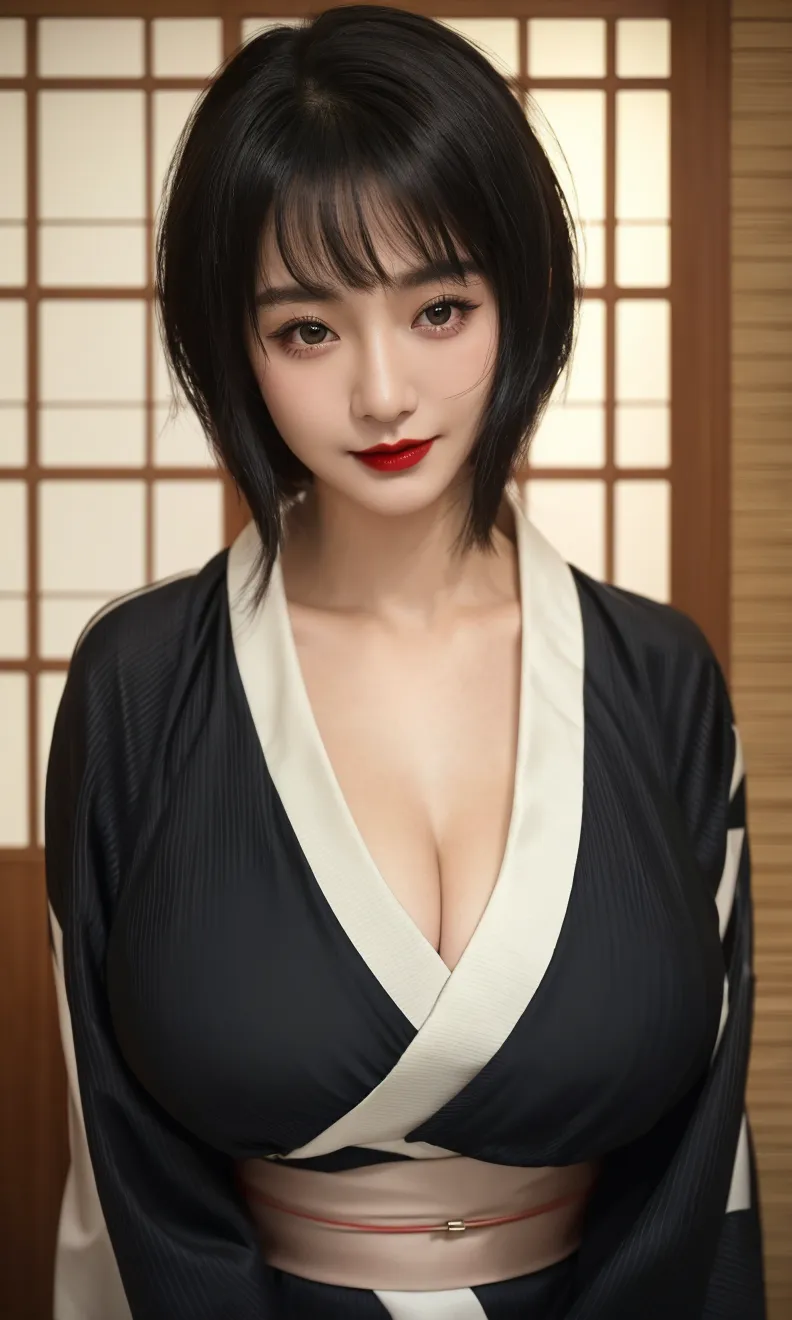 (1 nogizaka girl,raw photo,photo realistic:1.5),(best quality, high quality,HDR, highest quality,ultra high resolution,high resolution,high res,ultra high difinition,huge file size,8K,2K wallpaper,8K wallpaper,high quality texture,amazing,an extremely delicate:1.4),one girl, Japanese famous idol,beautiful face,small face,absurd,ridiculous,incredibly ridiculous,portrait,breasts close up,blurry background,(kimono,cleavage,no makeup:1.2),medium skin,beautiful skin,detailed skin,small head,black hair,silky hair,(Japanese eyes,almond eyes:1.5),detailed eyes,black eyes,Japanese idol eyes,Japanese nose,5-fingers,(eyebrow:-0.5),(Light Particles, Lens Flare, Luminous Particles: 0.7),looking at viewer,bright lighting,professional lighting,girl