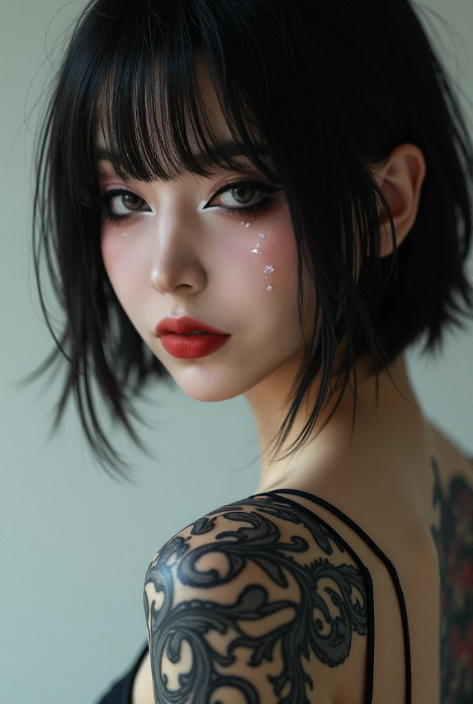 (Browsing Caution:1,4),Mix 4, (8k, RAWphotograph, Highest quality, Tabletop: 1.45), (Realistic, Realistic: 1.37),illumination, night, プロのillumination, photographn mapping, Radio City, Physically Based Rendering, Gradient Brunette, 高品質のphotograph, High resolution, 1080P, (Detailed facial depiction), (Detailed description of the hand), (Delicate CG), Extreme light and shadow, Rich details, (Detailed facial features), (Highest quality), Look in front of you, Highly detailed face, Highly detailed lips,  超High resolution, (Faithfulness: 1.4), photograph, 1 girl, [(sad)],  , Thin limbs, movie, Cool pose, I Cup, Highest qualityな完璧なボディ, photographのような, (1 girl: 1.3), Perfect balance, (Huge, Perfect breasts, Areola),(Realistic, Photorealistic:1.37),One Girl, Cowboy Shot,Professional Lighting, Photon Mapping, Radio City, RAWphotograph、(Photorealistic:1.4)、Octane Rendering、Complex 3D rendering with ultra-detail, Studio Soft Light, Rim Light, Vivid details, Super Detail, Realistic skin texture, Detailed aspect, Beautiful details in the eyes, Highly detailed CG Unity 16k wallpaper, compensate, (Detailed Background:1.2),Highest quality, 超A high resolution, Tabletop, One Girl, One girl,alone, Upper Body,View Viewer, White Background, Bobcut, short hair, Multicolored Hair, compensate , Lips parted, Black Lips, eyeliner, Gothic, Goth Girl,((Multicolored Hairの色:1.4)),((全身全naked)),(((nsfw))),((naked)),((Small breasts:1.4)),((((naked)))),((Pixie Cut:1.2)),((Black Background:1.4)),((Fair skin:1.3))