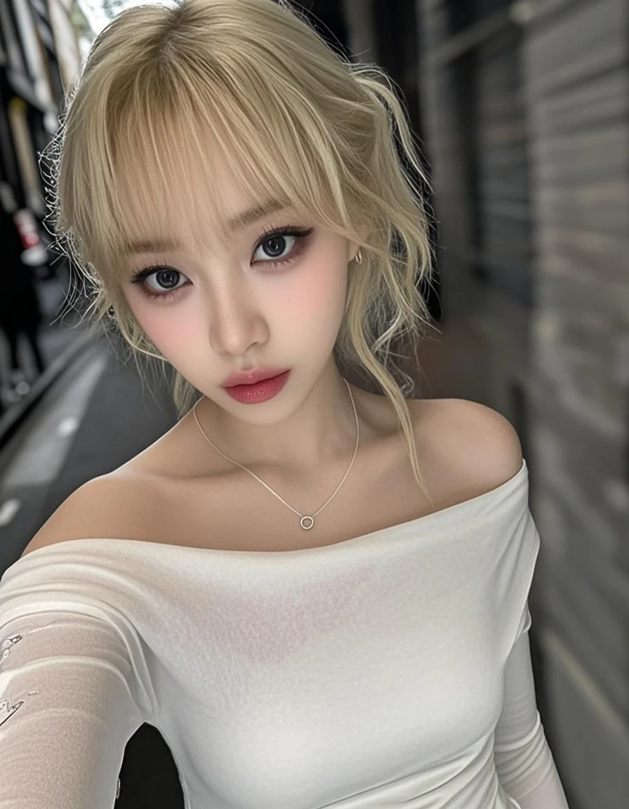Wonyoung from IVE face, foto realista, ultra HD, 8k, big juicy lips