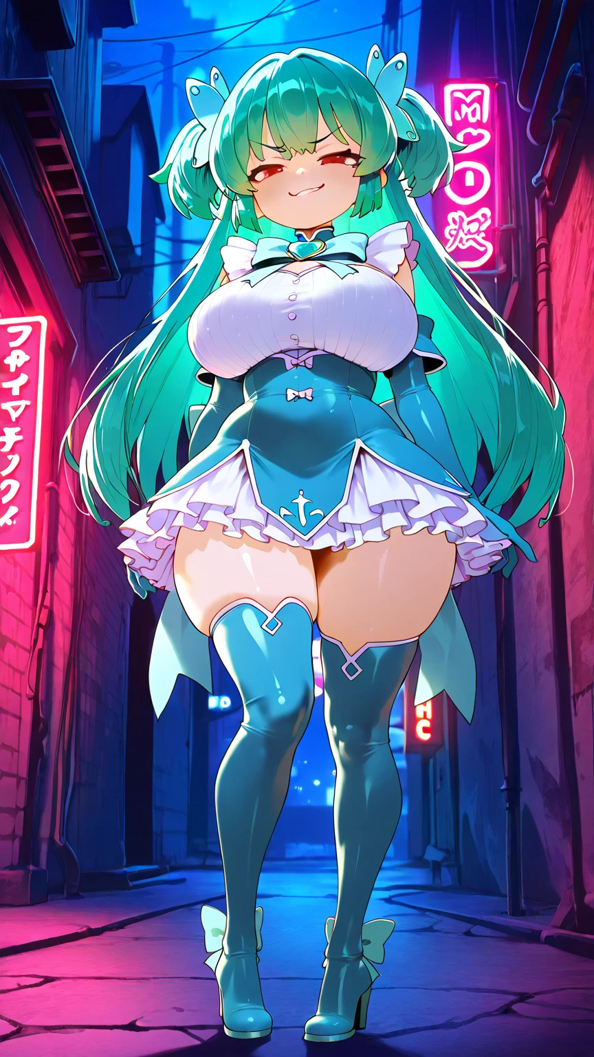 , , 1girl, nejire hado, blue hair, blue eyes, my hero academia, large breasts, wide hips, thick thighs, breasts, nipples, erect nipples,fishnet stockings, graffiti, dark alley setting, slutty, pussy, fishnet top, cropped latex jacket, belt, condom belt, used condoms, prostitute, seductive, , score_9, score_8_up, score_7_up, score_6_up, score_5_up, score_4_up,