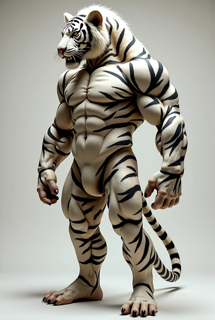 furry, anthro, male, ((solo)), white tiger, tiger, white fur, white skin, tiger pattern, huge body,(cute:1.8)
(((((by luwei, by rossciaco, by kumayaki)))by null-ghost, by estper, by sollyz, by takemoto_arashi, by milkytiger1145)) (by bakemonoy, by istani, by hyaku:0.5)
(((high detail:1.2, absurd res, good anatomy, eye highlight)))
(mature, masculine,Bodybuilder,strong pecs,vascular veins,huge pecs, manly, handsome, very smug smirk,),(bulging (biceps:1.5), bulging triceps, massive lats:1.5),(Flexing),((detailed eyes, black thick eyebrows)), 
nude, nsfw, ((face focus, Grin face, open mouth)) (saliva, bodily fluid)
blush, ((bedroom eyes, narrowed eyes)),
indoors, bedroom
((looking at viewer)), (((Front angle view(from above))))