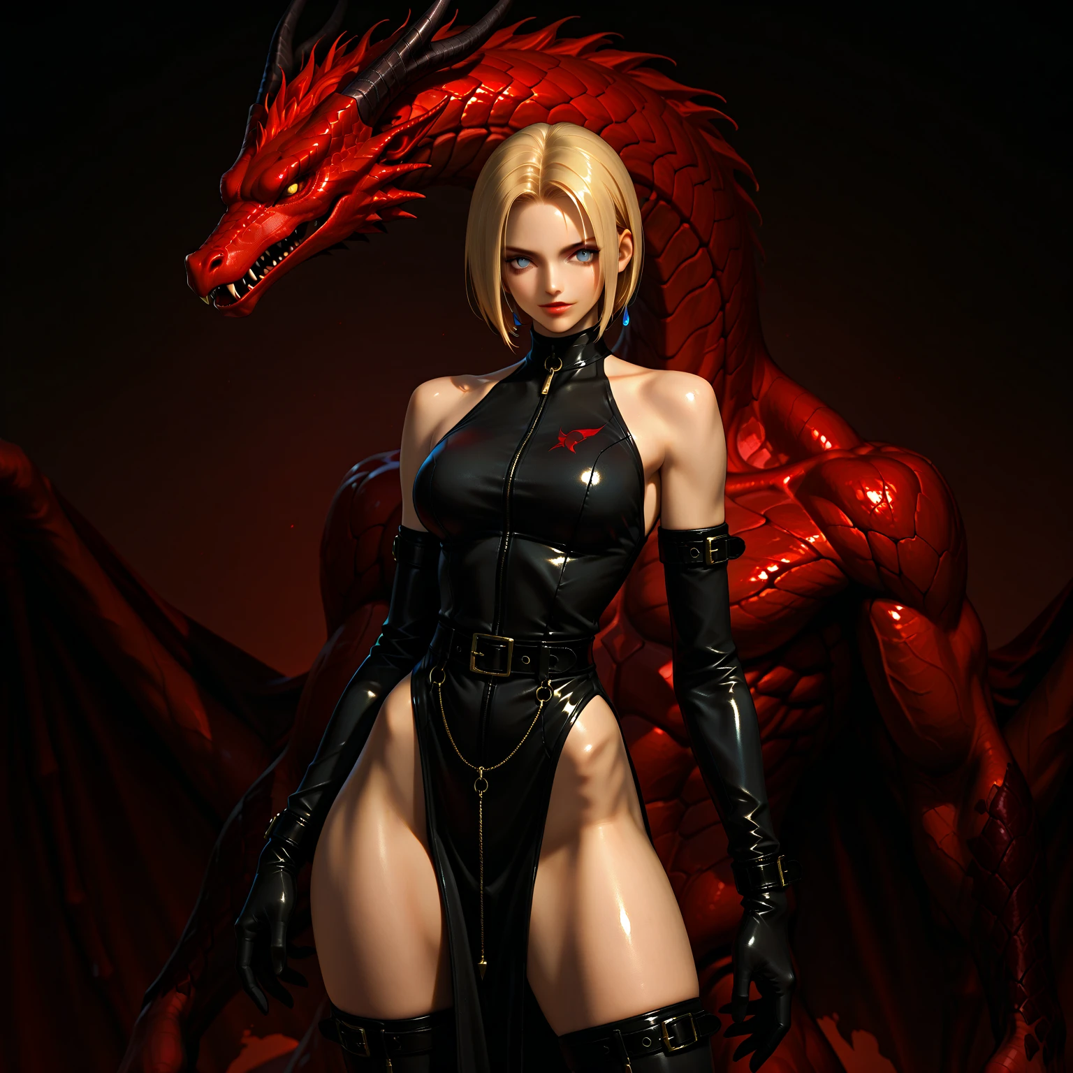 masterpiece, (Realistic:1.5), Highest quality, Beautiful lighting, fantasy, a Dragon girl, (only solo people ), 2 or more people NG, human, (perfect anatomy, perfect arms, perfect hands, perfect legs) , girl(human face, human body, dragon wing, dragon tale), , beautiful , perfect face, large breasts , Cleavage, Slim waist, curvy, smile, , head tilt, stand alone, full-body, red bondage armor, great sword, , dynamic angle, Attention to detail, Sharp focus, dramatic, (RAW Photos, 8K Ultra HD, Film Grain), Caustics, Scattered beneath the surface, reflection