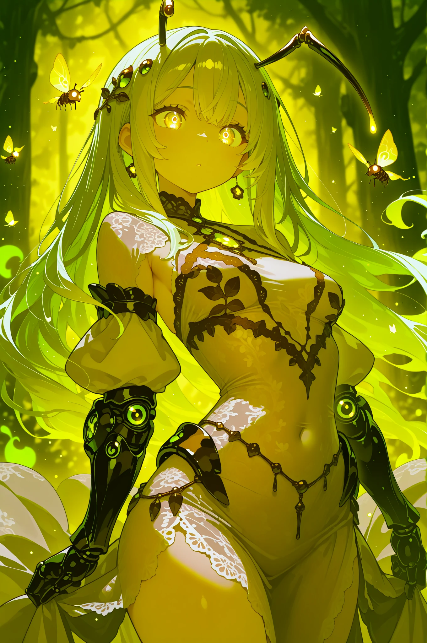 (Masterpiece, high definition, overdetailed), 1 woman mature, feminine, tall, short hair, beautiful, eyes with the smallest details, looking at the viewer, beautiful lingerie, witch hat, brewing a green potion in a cauldron, guweiz, witch