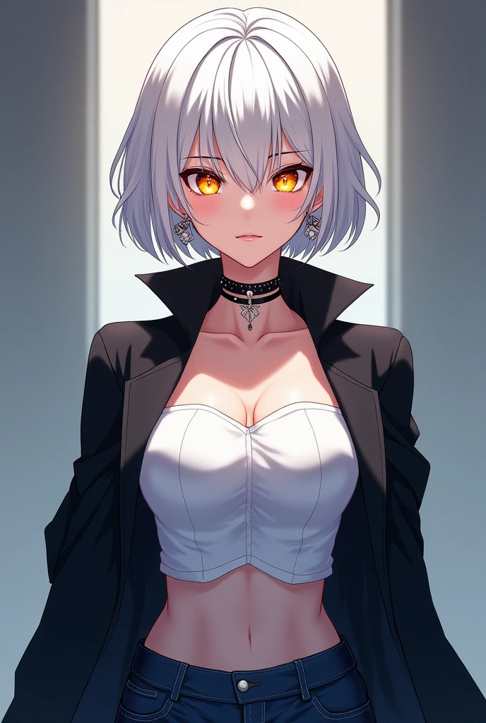 ((monochrome))(Image from chest up:1.4)((masterpiece:1.5,Highest quality,Beautiful images、Sketch、2.5D、Ink Painting、Abstract、Artistic、Portraiture))(1girl, solo)(medium breasts, white hair、bob hair、Beautiful cleavage、Exposing shoulders、Tattoo on shoulder)(Profile Portrait,Gaze sideways、Gaze diagonally、Shake your head、A sad expression, floating hair)(Monotone artistic background)from side