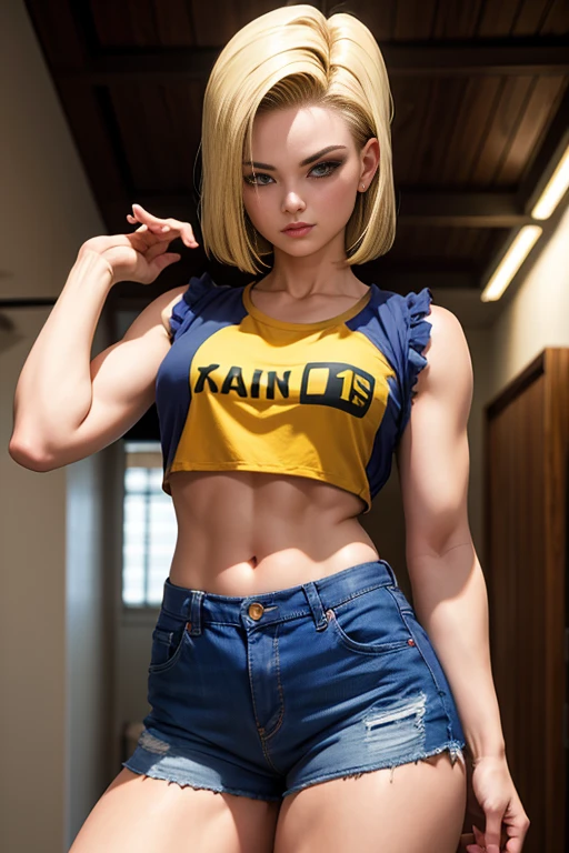 ((Top Quality, 8k, Masterpiece: 1.3)), ,solo,1 girls, sexy, Beautiful girl with accentuated slender abs: 1.7, (Random hairstyle, flat breasts: 1.2), Ultra detailed face, detailed eyes, double eyelids,(body builder:1.6),(beautiful small hard nipple:1.4),(spread legs:1.2),(shiny skin:1.2),(muscle arm:1.3),(muscle leg:1.3),(blonde hair:1.2),necklace,(earrings:1.3),(curly bun hair:1.3),(sexual pose with her boyfriend:1.8), (on a bed:1.3),(nude model:1.3),(tanned:1.2),(muscular chest:1.5),(school uniform:1.7)