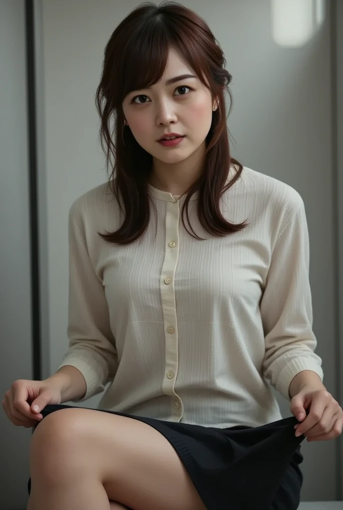 ((Both hands are in front of the navel、A photo of her panties showing through a short polo shirt、Hands roll up shirt、She is wearing a navy polo shirt and luxurious white panties.、:1.4))、Being in the living room、Length cream hair color、Her huge breasts are obvious even through her clothes..、Small earrings、Light brown hair color、:1.4））、Shiny Hair、Light beige hair color、Background Blur、Light brown hair、｛｛Cowgirl Shot｝｝、（（Close-up shot from the waist up、Big Breasts:1.4））、Big Breasts、にっこりsmile、服からでも分かるBig Breasts、Cowboy Shot、素敵なsmile、（（Revealing clothing））、Full body photo、ring、Tuck your hair behind one ear、Silver Necklace、smile、Caustics、Highly detailed photos、Big Breasts、Super no makeup、(8K、RAW Photos、Highest quality、masterpiece:1.2)、(Realistic、Realistic)、1 Girl、((Big Breastsショートヘア、Looking into the camera:1.4))、Hair blowing in the wind
