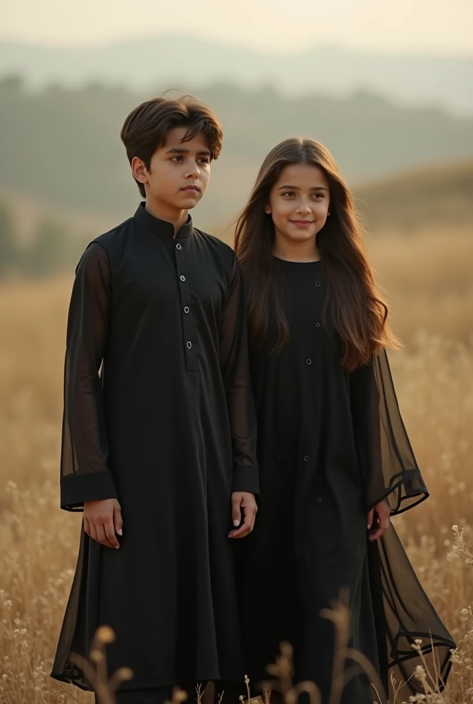 Best quality pic girl and boy handinhand girl wear black dress and boy wear black dress girl name areej boy name hassan